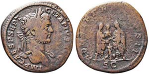 Roma, Geta, Sesterzio, 210, AE (24,63g x ... 