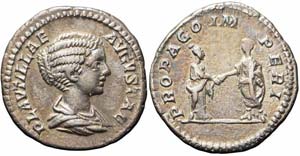 Roma, Plautilla, Denario, 202-205, Ag (3,30g ... 