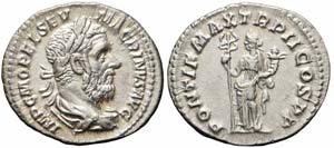Roma, Macrino, Denario, 218, Ag (2,79g x ... 