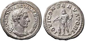Roma, Macrino, Denario, 217-218, Ag (2,95g x ... 