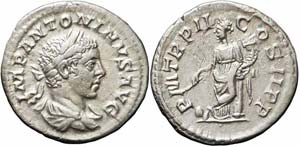 Roma, Elagabalo, Denario, 219, Ag (2,95g x ... 
