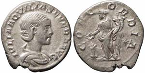 Roma, Aquilia Severa, Denario, 220-222, Ag ... 