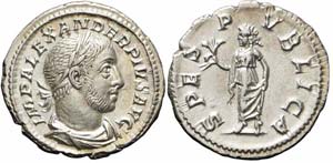 Roma, Alessandro Severo, Denario, 232, Ag ... 