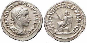 Roma, Gordiano III, Denario, 240, Ag (2,95g ... 