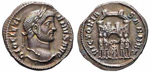Ticinum, Diocleziano, Argenteo, 295, Ag ... 