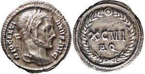 Aquileia, Diocleziano, Argenteo, 300, Ag ... 