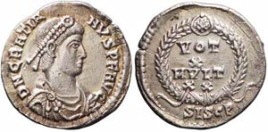 Siscia, Graziano, Siliqua, 367-375, Ag ... 