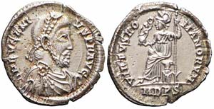 Milano, Eugenio, Siliqua, 393-394, Ag (1,74g ... 