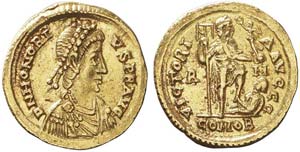 Roma, Onorio, Solido, 404-408, Au (4,47g x ... 