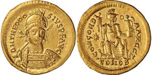 Costantinopoli, Teodosio II, Solido, ... 