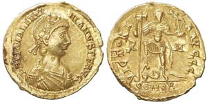 Roma, Valentiniano III, Solido, 430-435, Au ... 