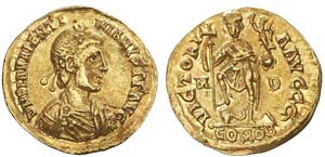 Milano, Valentiniano III, Solido, 430-435, ... 