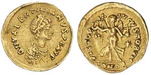 Costantinopoli, Valentiniano III, Tremisse, ... 