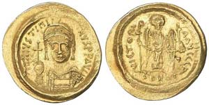 Costantinopoli, Giustiniano I, Solido, ... 