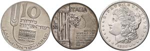 TRE MONETE IN ARGENTO VARIE 1 DOLLARO 1880 ... 