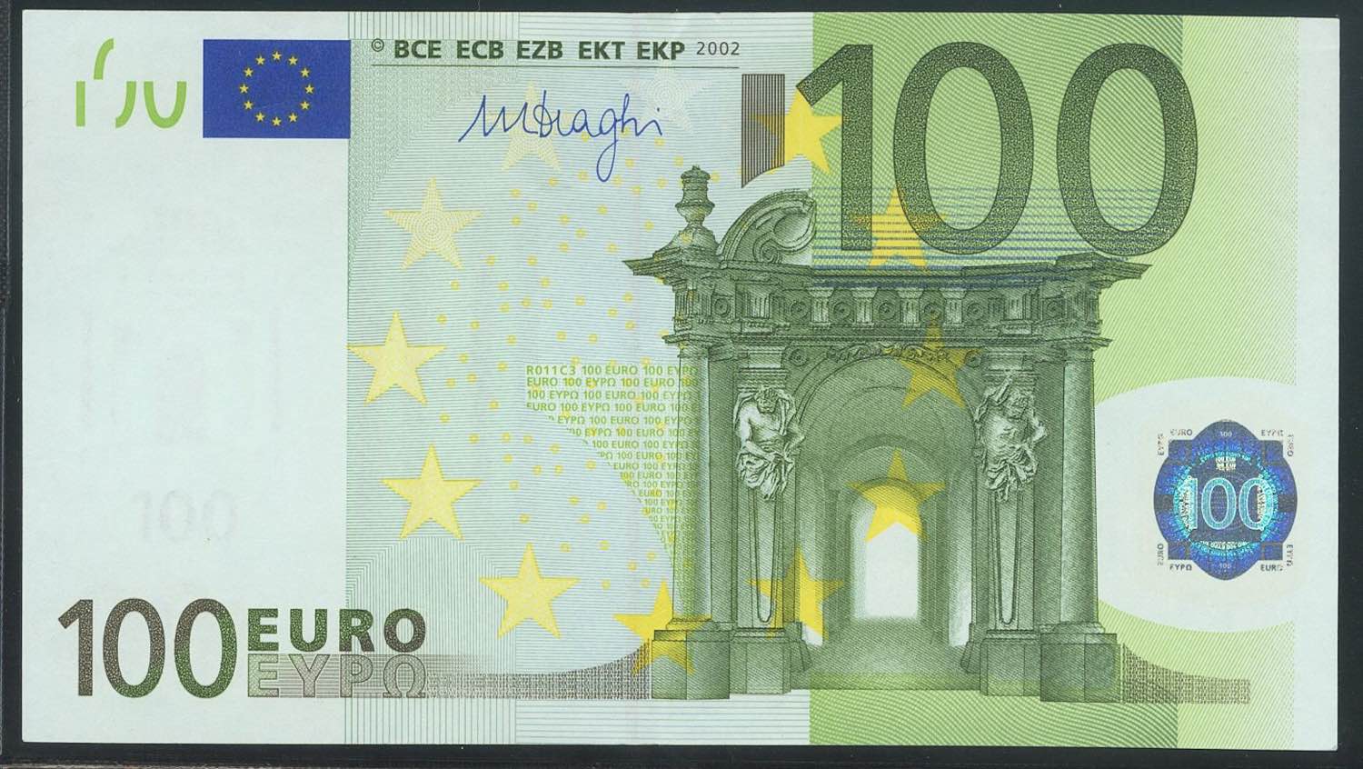Евро январь 2023. 100 Евро купюра. Как выглядит 100 евро купюра. 100 Евро купюра оригинал. 1 Бумажка 100 евро.