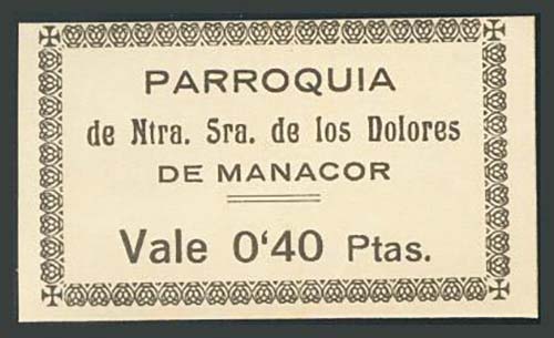 MANACOR (MALLORCA). 0,40 Pesetas. ... 