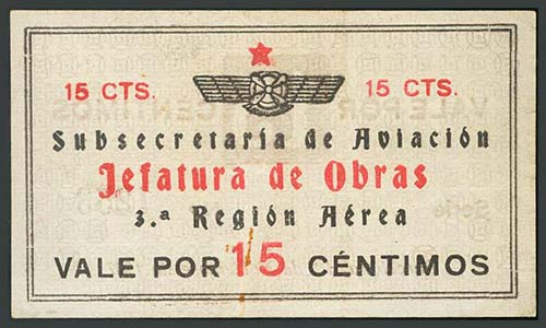 FUERZA AEREA. 15 Céntimos. 1937. ... 