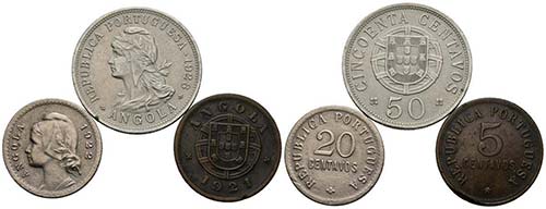 ANGOLA. Conjunto de 3 monedas de ... 