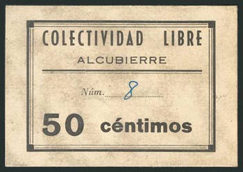 ALCUBIERRE (HUESCA). 50 Céntimos. ... 
