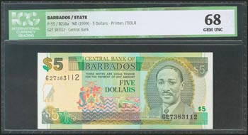BARBADOS. 5 Dollars. 1999. (Pick: ... 