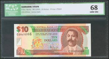 BARBADOS. 10 Dollars. 1999. (Pick: ... 