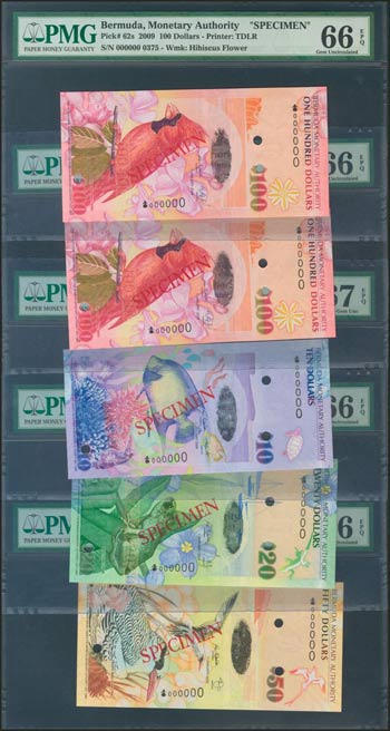 BERMUDA. Set of 5 Banknotes, ... 