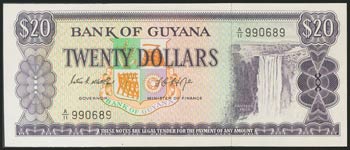 BRITISH GUIANA. 20 Dollars. 1966. ... 