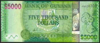 BRITISH GUIANA. 5000 Dollars. ... 
