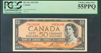 CANADA. 50 Dollars. 1954. (Pick: ... 