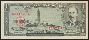CUBA. 1 Peso. 1956. (Pick: 87s). ... 
