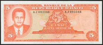 HAITI. 5 Gourdes. 1979. (Pick: ... 