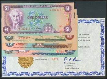 JAMAICA. Set of 4 banknotes, ... 