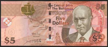 BAHAMAS. 5 Dollars. 2002. (Pick: ... 