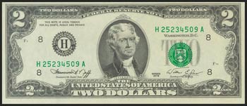 USA. 2 Dollars. Federal Reserve ... 