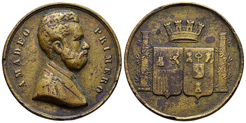AMADEO I (1871-1873). Medalla de ... 