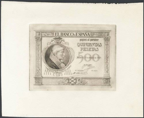 500 pesetas. January 25, 1925. ... 