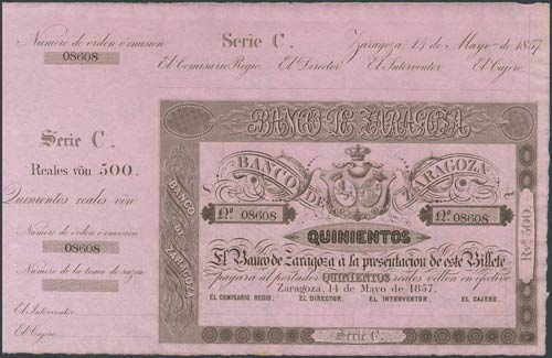 500 Reais. May 14, 1857. Bank of ... 