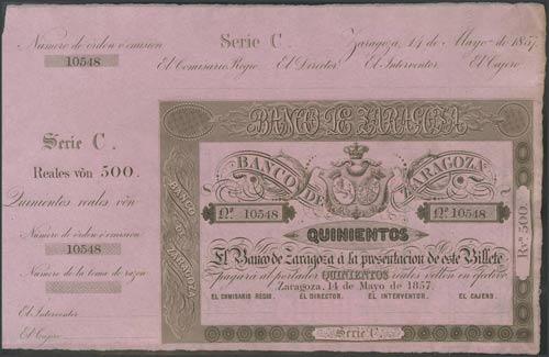 500 Reais. May 14, 1857. Bank of ... 
