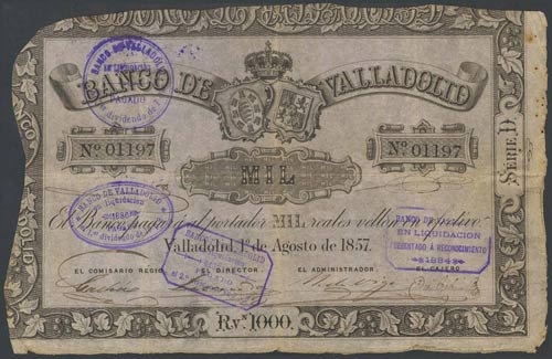 1000 Reais. August 1, 1857. Bank ... 