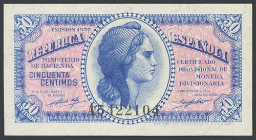 50 Céntimos. 1937. Serie A. ... 