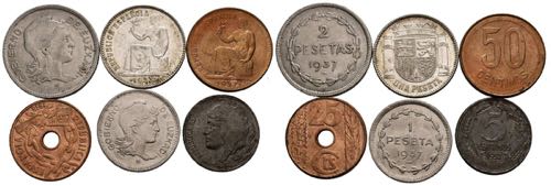 Interesante conjunto de 6 monedas ... 