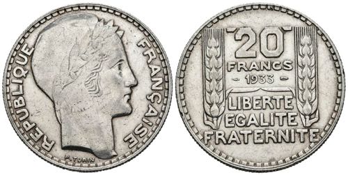 FRANCIA. 20 Francs. (Ar. ... 