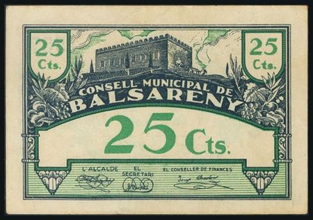 BALSARENY (BARCELONA). 25 cents. ... 