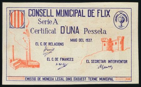 FLIX (TARRAGONA). 1 peseta. May ... 