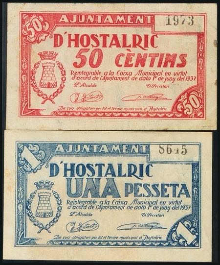 HOSTALRIC (GERONA). 50 Céntimos y ... 