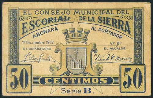 ESCORIAL (MADRID). 50 Céntimos. 1 ... 