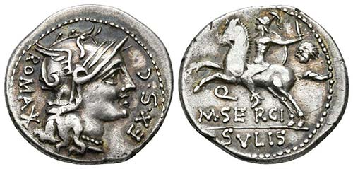 M. SERGIUS SILUS. Denario. 116-115 ... 