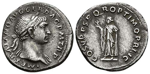 TRAJANO. Denario. 107 d.C. Roma. ... 