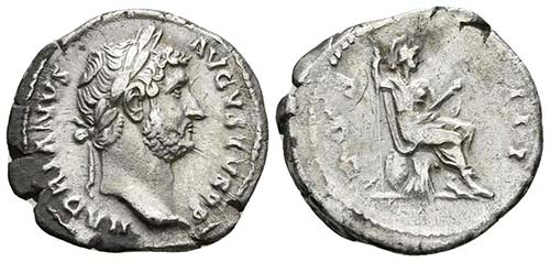 ADRIANO. Denario. 134-138 d.C. ... 